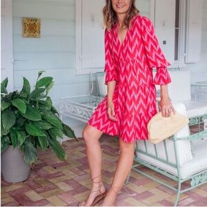 Tuckernuck Pomander Place Hot Pink Ikat Kenzo
Ruffle Tiered Dress Size Small